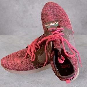 Flash Lights Pink & Black Lighted Sole Shoes. Size 6